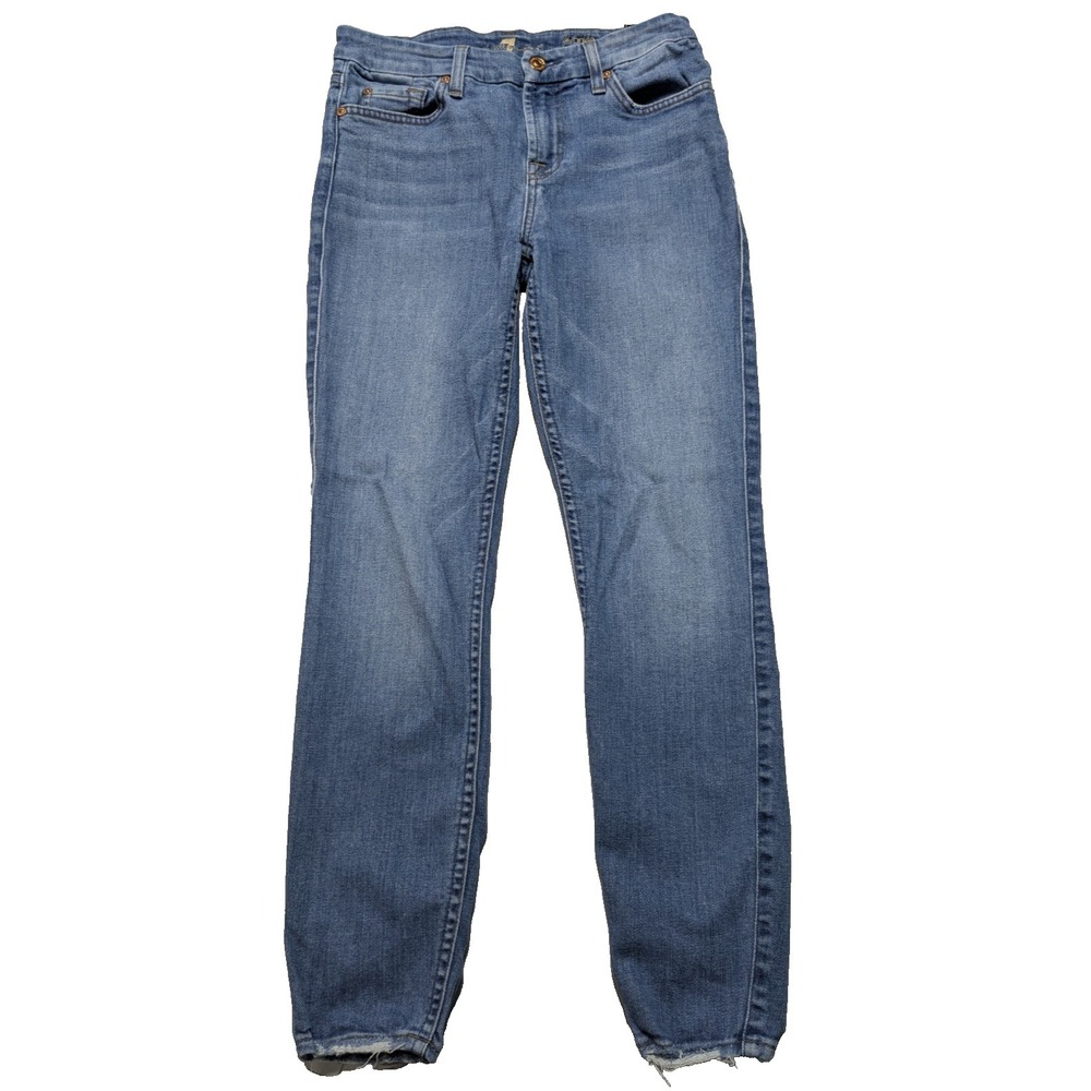 7 For All Mankind The Ankle Skinny - Women 26 Stretch Denim Blue Jeans MADE USA